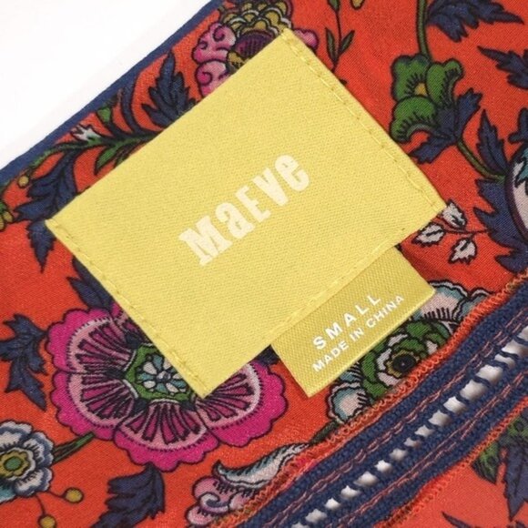 Maeve Anthropologie Maes Floral 100% SILK Top SMALL Kimono Sleeve Tie Back - Picture 5 of 10